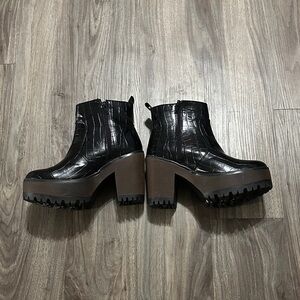 Chic Black and Brown Ankle Boots